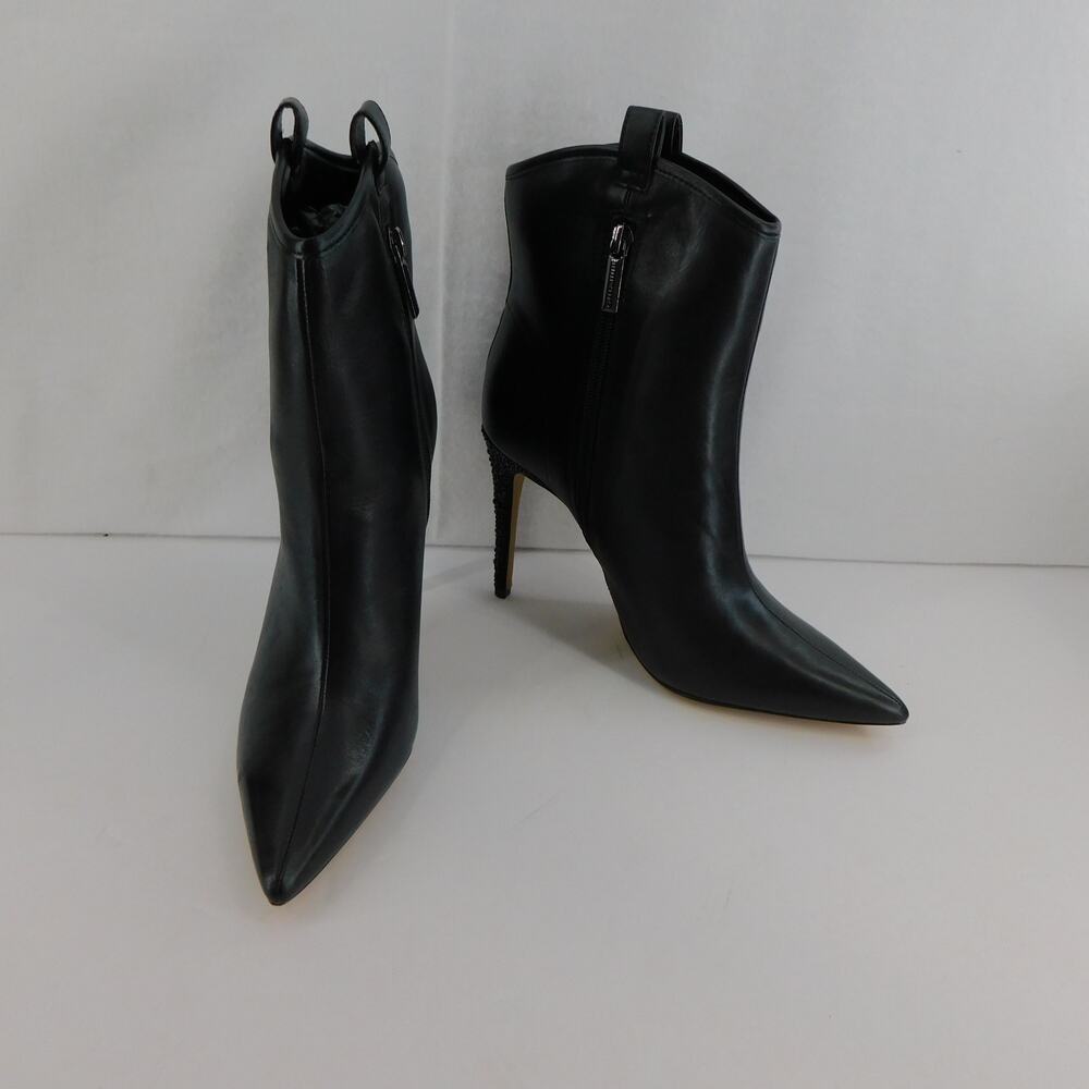 Karl Lagerfeld Women's Pairs Black Clea Leather Embellished Ankle Boots 6.5 New - Picture 4 of 14
